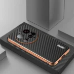 AZNS Electroplated Edge Carbon Fiber Texture Phone Case, For Xiaomi 15 Ultra, For Xiaomi 15 Pro, For Xiaomi 15, For Xiaomi 14T Pro, For Xiaomi 14T - Image 2