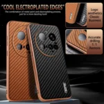 AZNS Electroplated Edge Carbon Fiber Texture Phone Case, For Xiaomi 15 Ultra, For Xiaomi 15 Pro, For Xiaomi 15, For Xiaomi 14T Pro, For Xiaomi 14T - Image 3