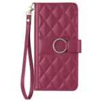 Ring Buckle Rhombic Leather Phone Case, For Xiaomi 14T Pro, For Xiaomi 14T, For Xiaomi Poco M6 4G, For Xiaomi Poco M6 Pro 4G - Image 2