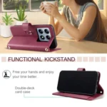 Ring Buckle Rhombic Leather Phone Case, For Xiaomi 14T Pro, For Xiaomi 14T, For Xiaomi Poco M6 4G, For Xiaomi Poco M6 Pro 4G - Image 7