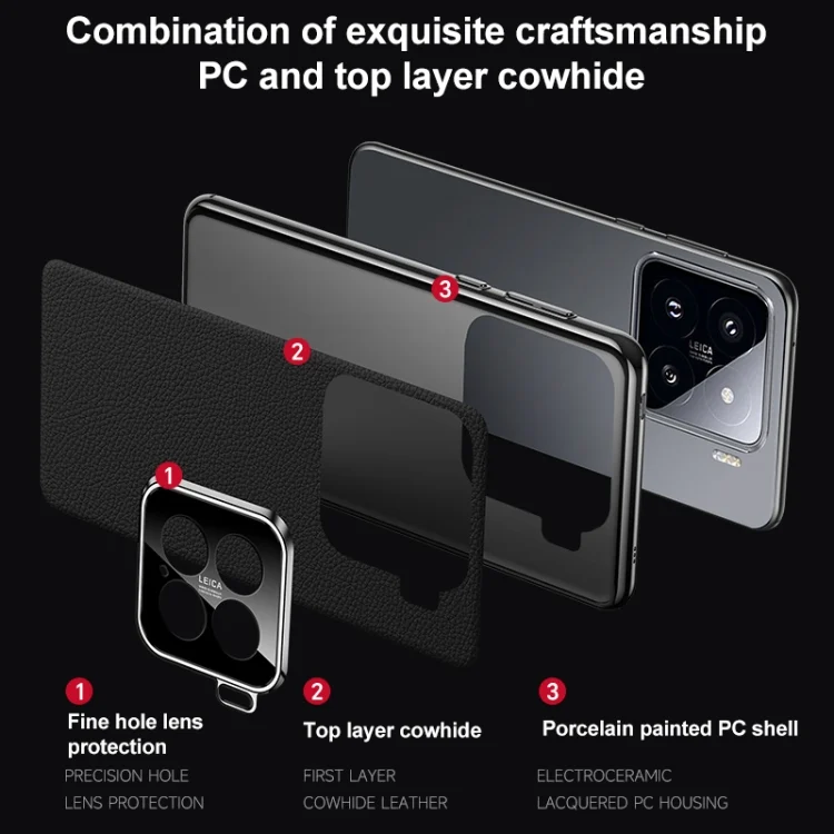 EDA0073468_B2.webp Genuine Leather PC Phone Case, For Xiaomi 15 Pro, For Xiaomi 15 - Image 3