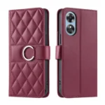 Ring Buckle Rhombic Leather Phone Case, For OPPO A17 4G / A17K Global, For OPPO A36 / A76  / A96 4G / K10 4G, For OPPO A16 4G / A55 5G / A54 45G, For OPPO A93 5G / A74 5G / A54 5G