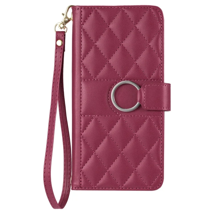 EDA007349302A_1.webp Ring Buckle Rhombic Leather Phone Case, For OPPO A17 4G / A17K Global, For OPPO A36 / A76  / A96 4G / K10 4G, For OPPO A16 4G / A55 5G / A54 45G, For OPPO A93 5G / A74 5G / A54 5G - Image 2