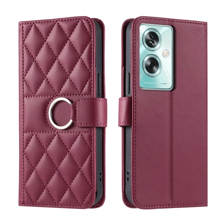 Ring Buckle Rhombic Leather Phone Case, For OPPO A79 5G Global, For OPPO Reno13 Pro 5G, For OPPO Reno13 5G, For OPPO Reno13 F 5G Global / 4G India
