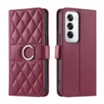 Ring Buckle Rhombic Leather Phone Case, For OPPO Reno12 5G Global, For OPPO Reno11 5G Global, For OPPO Reno11 Pro 5G Global, For OPPO A38 4G / A18 4G