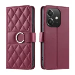 Ring Buckle Rhombic Leather Phone Case, For OPPO A3 4G / 5G / A60 5G, For OPPO A80 5G / A3 Pro, For OPPO Reno12 F 4G Global, For OPPO Reno12 Pro 5G Global