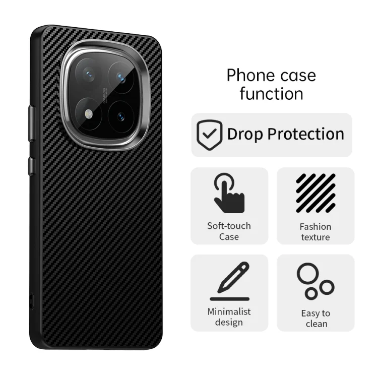 EDA007351213A_1.webp Carbon Fiber Series IMD Phone Case, For Redmi Note 14 Pro+ 5G, For Redmi 14R, For Redmi Note 14 Pro 5G, For Redmi 14C, For Redmi A3, For Redmi 13C 4G, For Redmi Note 13 Pro+ - Image 2