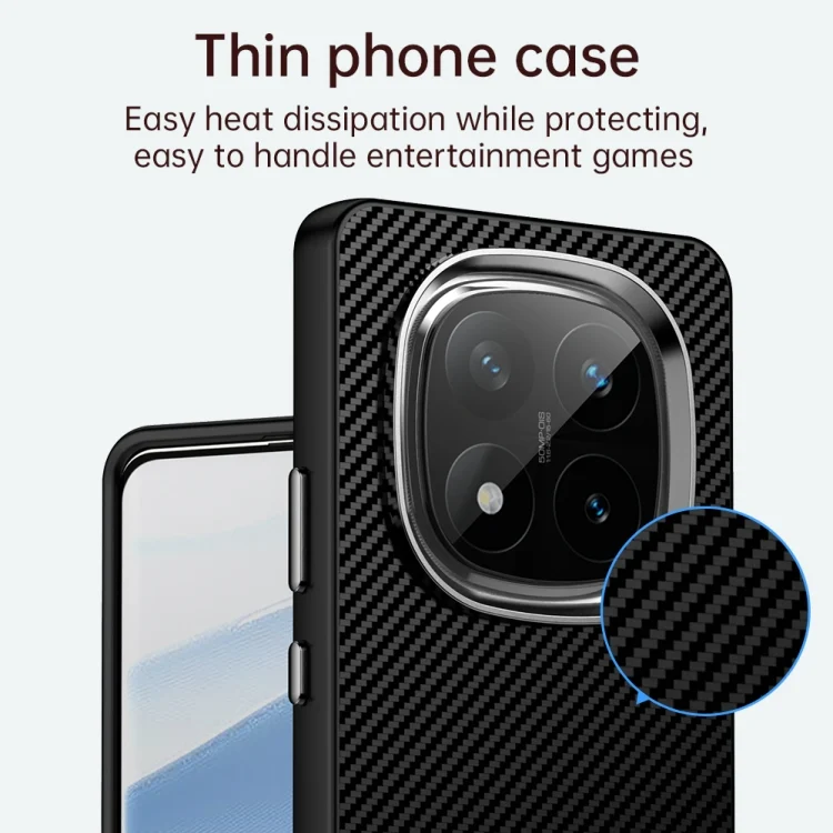 EDA007351213A_4.webp Carbon Fiber Series IMD Phone Case, For Redmi Note 14 Pro+ 5G, For Redmi 14R, For Redmi Note 14 Pro 5G, For Redmi 14C, For Redmi A3, For Redmi 13C 4G, For Redmi Note 13 Pro+ - Image 5
