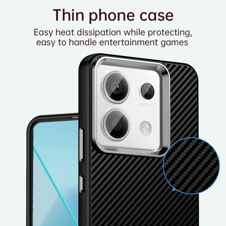 EDA007351217A_4.webp Carbon Fiber Series IMD Phone Case, For Redmi Note 13 Pro 5G, For Redmi K70 Pro, For Redmi K70 - Image 5