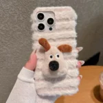 Doll Plush PU Hybrid PC Phone Case, For iPhone 16 Pro Max, For iPhone 16 Pro, For iPhone 16 Plus