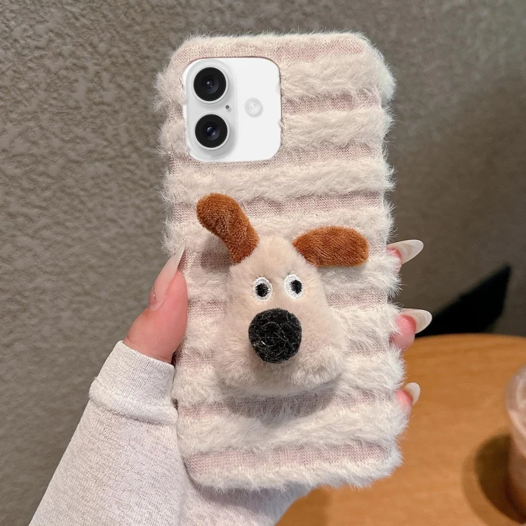 Doll Plush PU Hybrid PC Phone Case, For iPhone 16, For iPhone 15 Pro Max, For iPhone 15 Pro