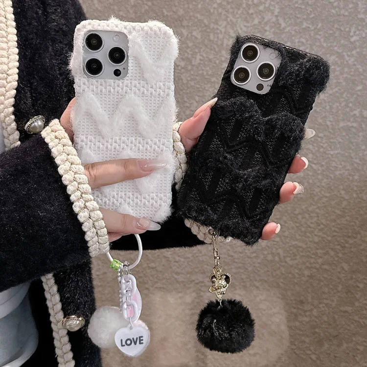 EDA0073530_B1.webp W-texture Plush PU Hybrid PC Phone Case with Doll Keychain, For iPhone 14 Pro, For iPhone 14 Pro Max, For iPhone 13 Pro Max, For iPhone 13 Pro, For iPhone 13 - Image 2