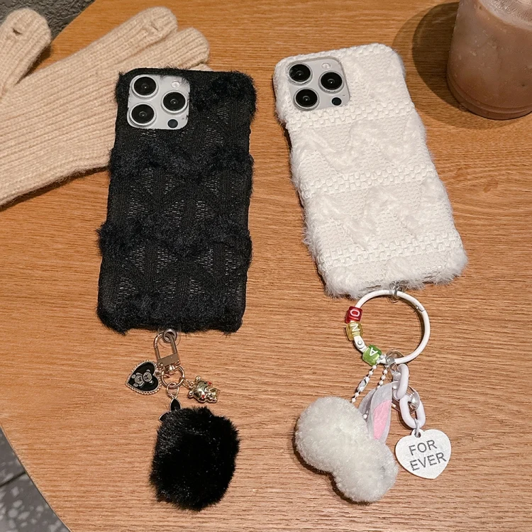 EDA0073530_B5.webp W-texture Plush PU Hybrid PC Phone Case with Doll Keychain, For iPhone 14 Pro, For iPhone 14 Pro Max, For iPhone 13 Pro Max, For iPhone 13 Pro, For iPhone 13 - Image 6