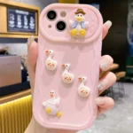 Creative 3D Duck Design Sliding Window Full Coverage Phone Case, For iPhone 14 Plus, For iPhone 14, For iPhone 14 Pro, For iPhone 14 Pro Max