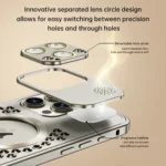 Spring Buckle MagSafe Magnetic Metal Aromatherapy Phone Case, For iPhone 16 Pro Max, For iPhone 16 Pro, For iPhone 16 - Image 6