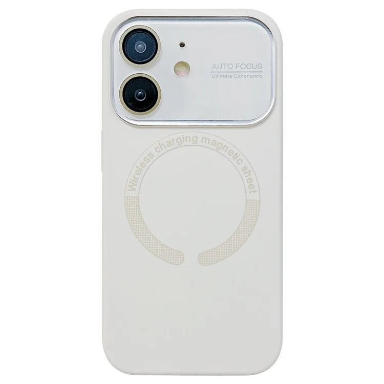 Large Window Acrylic Glass Lens MagSafe Silicone Phone Case, For iPhone 11