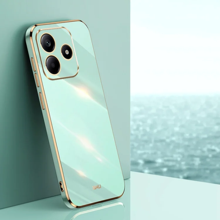 XINLI Straight Edge 6D Electroplate TPU Phone Case, For Redmi Note 14 5G, For Redmi Note 14 Pro+ 5G