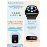 KT73S 1.85 inch Square Screen BT Call Smart Watch, Heart Rate / Blood Pressure / Blood Oxygen / Female Health / Sleep Monitoring - Image 6