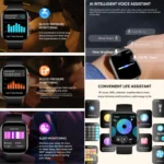 LC88 2 inch Square Screen BT Call Smart Watch, Heart Rate / Blood Pressure / Blood Oxygen / Sleep Monitoring - Image 8