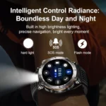 HT30 1.7 inch IP68 Waterproof Camouflage Silicone Band Smart Watch, Support Flashlight / Banknote Detector Light / Compass - Image 4
