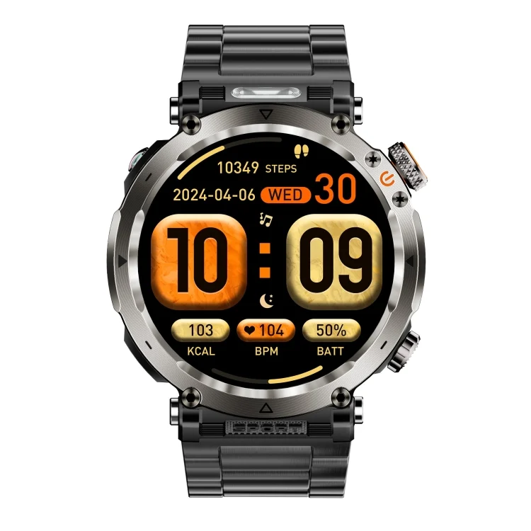 EDA007370901A_1.webp HT30 1.7 inch IP68 Waterproof Steel Band Smart Watch, Support Flashlight / Banknote Detector Light / Compass - Image 12