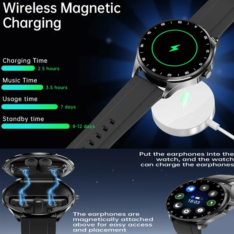 EDA0073734_B2.webp X20 1.43 inch IP67 Waterproof 2 in 1 Bluetooth Earphone Smart Watch - Image 3