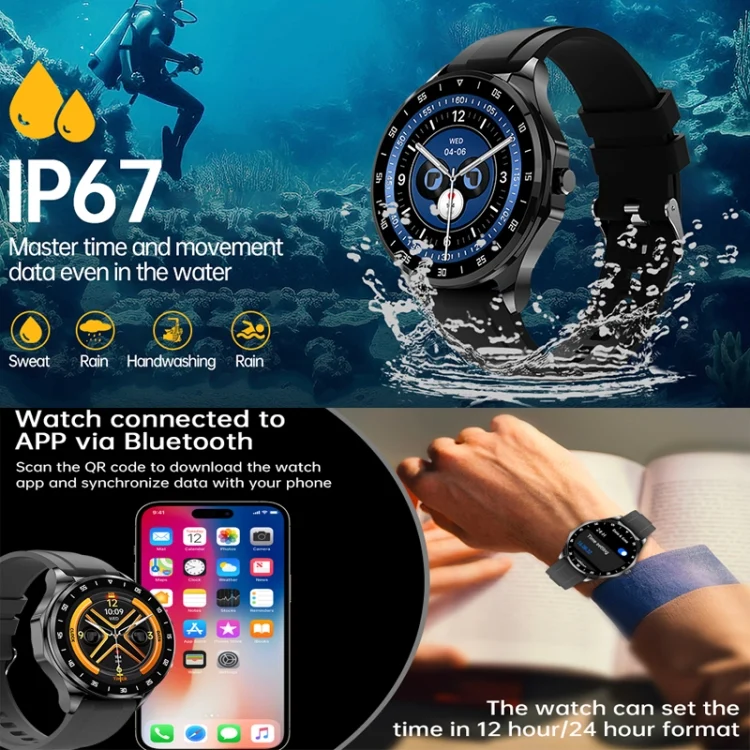 EDA0073734_B5.webp X20 1.43 inch IP67 Waterproof 2 in 1 Bluetooth Earphone Smart Watch - Image 6
