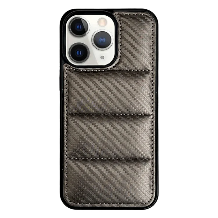 Carbon Fiber Texture Down Jacket Phone Case, For iPhone 11 Pro Max, For iPhone 11