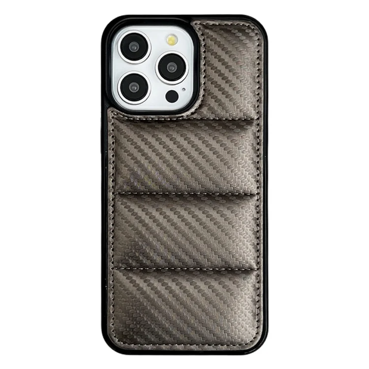 Carbon Fiber Texture Down Jacket Phone Case, For iPhone 13 Pro, For iPhone 13, For iPhone 12, For iPhone 12 Pro Max, For iPhone 12 Pro