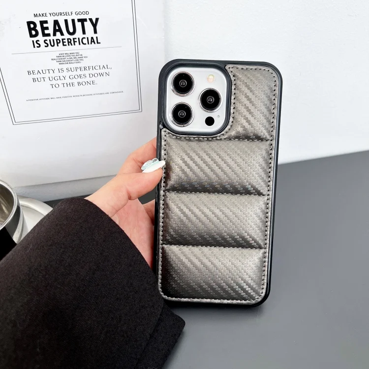 EDA007374512A_1.webp Carbon Fiber Texture Down Jacket Phone Case, For iPhone 15, For iPhone 14, For iPhone 14 Pro, For iPhone 14 Pro Max, For iPhone 13 Pro Max - Image 5