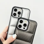 Carbon Fiber Texture Down Jacket Phone Case, For iPhone 11 Pro Max, For iPhone 11 - Image 2