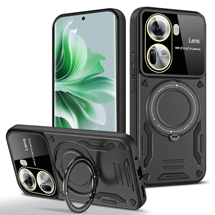 Large Window MagSafe Holder Phone Case, For OPPO Reno11 5G Global, For OPPO A78 5G, For OPPO A77 5G / A57 5G / A77s 4G