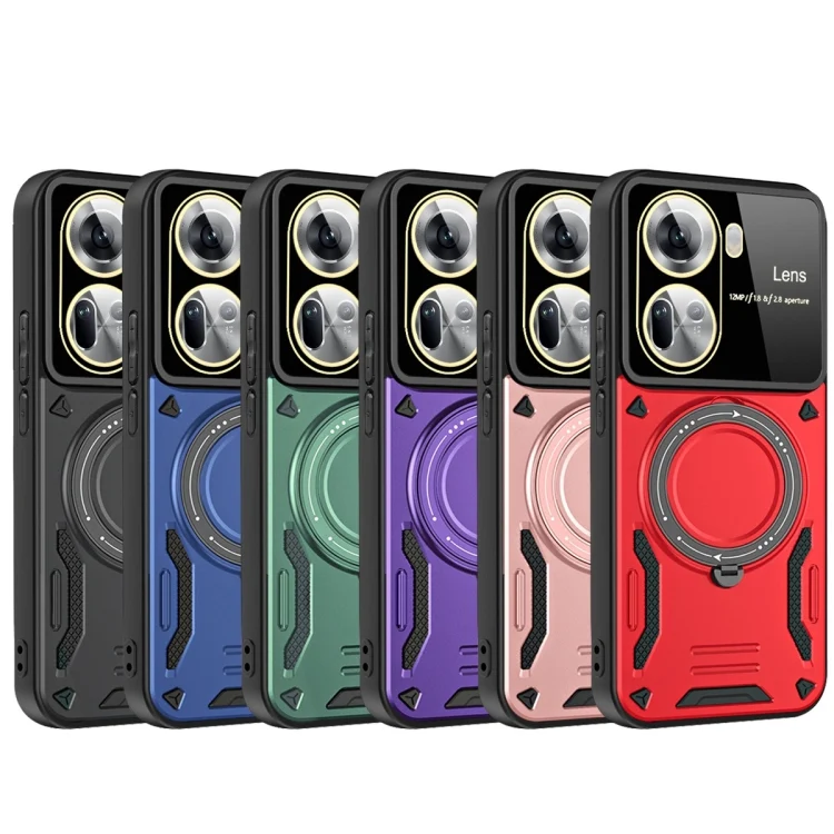 EDA007377803A_1.webp Large Window MagSafe Holder Phone Case, For OPPO Reno11 5G Global, For OPPO A78 5G, For OPPO A77 5G / A57 5G / A77s 4G - Image 2