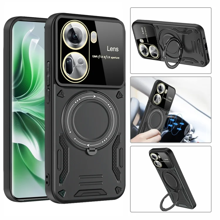 EDA007377803A_2.webp Large Window MagSafe Holder Phone Case, For OPPO Reno11 5G Global, For OPPO A78 5G, For OPPO A77 5G / A57 5G / A77s 4G - Image 3