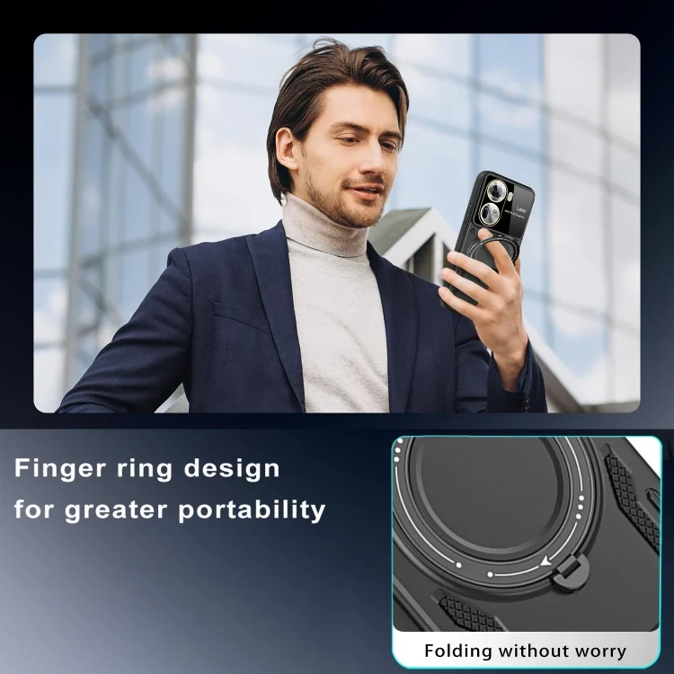 EDA007377803A_6.webp Large Window MagSafe Holder Phone Case, For OPPO Reno11 5G Global, For OPPO A78 5G, For OPPO A77 5G / A57 5G / A77s 4G - Image 7