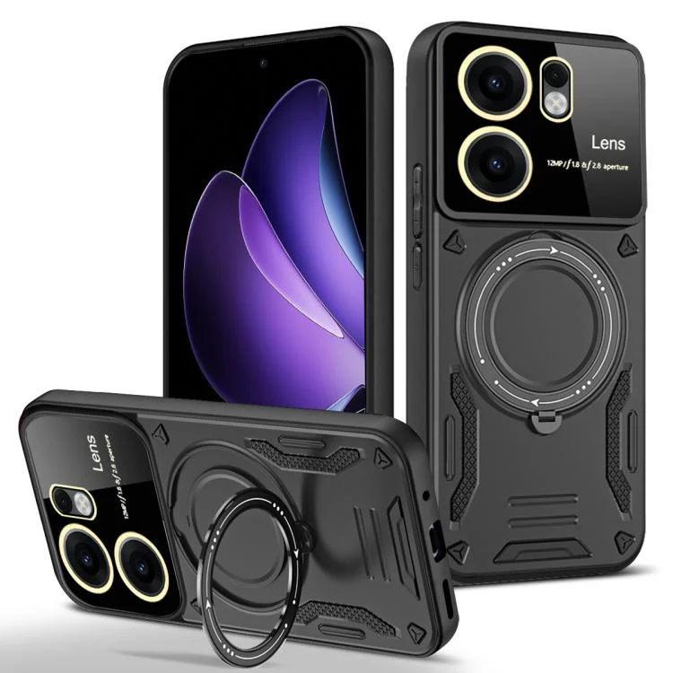 Large Window MagSafe Holder Phone Case, For OPPO Reno13 F 4G / 5G, For OPPO Reno12 Pro Global, For OPPO Reno12 Global