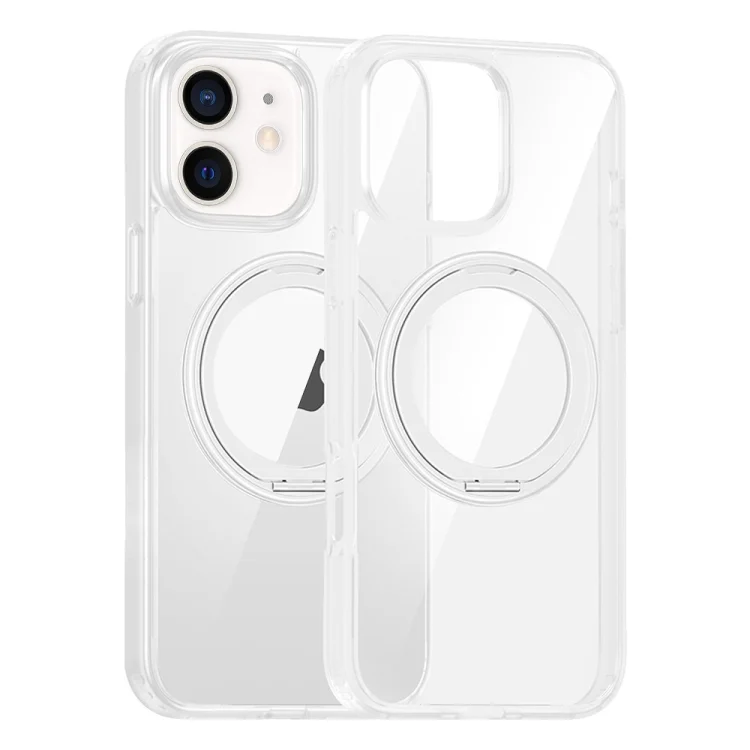 High Transparency 360 Degree Rotating Holder MagSafe Phone Case, For iPhone 11
