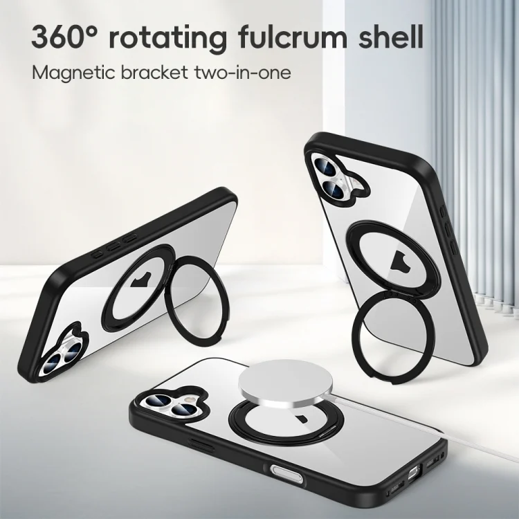 EDA0073842_B1.webp High Transparency 360 Degree Rotating Holder MagSafe Phone Case, For iPhone 11 - Image 2