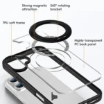 High Transparency 360 Degree Rotating Holder MagSafe Phone Case, For iPhone 11 - Image 11