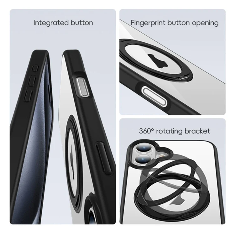 EDA0073842_B2.webp High Transparency 360 Degree Rotating Holder MagSafe Phone Case, For iPhone 11 - Image 3