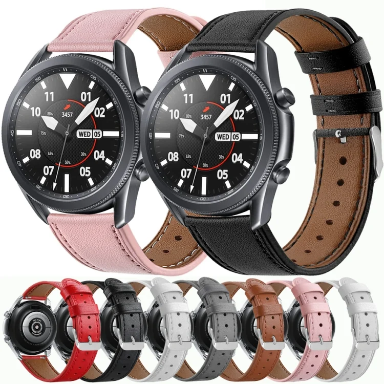 EDA00739701A_2.webp For Galaxy Watch 3 45mm Leather Replacement Strap Watchband - Image 3