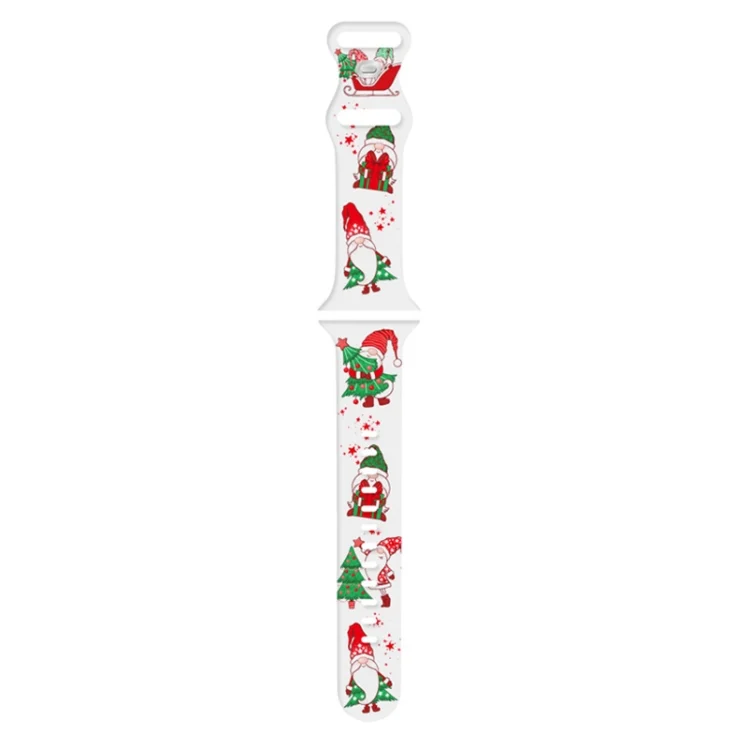 Christmas Pattern Silicone Watch Band, For Apple Watch 46mm / 49mm / 45mm / 44mm, For Apple Watch 42mm / 41mm / 40mm / 38mm