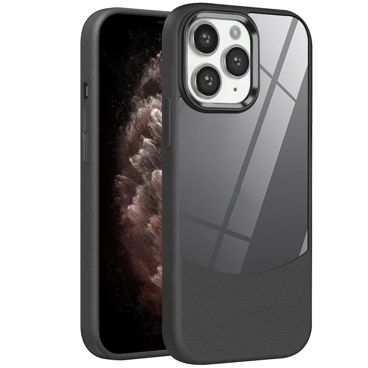 Litchi Texture TPU Hybrid Acrylic Phone Case, For iPhone 11 Pro