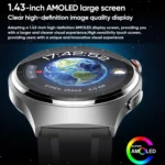 MT200 1.43 inch AMOLED IP67 Steel Band Smart Call Watch, Support ECG - Image 2