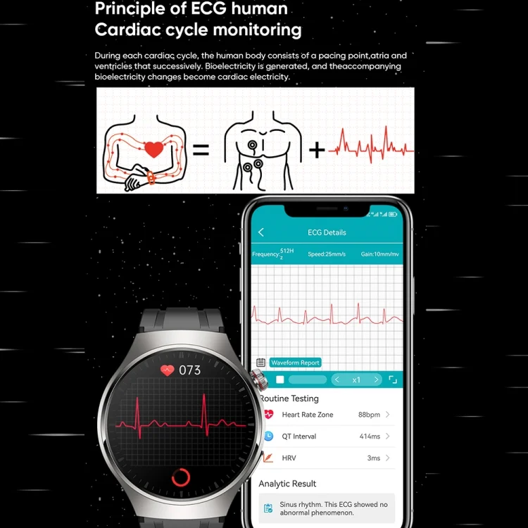 EDA0074068_B2.webp MT200 1.43 inch AMOLED IP67 Steel Band Smart Call Watch, Support ECG - Image 3