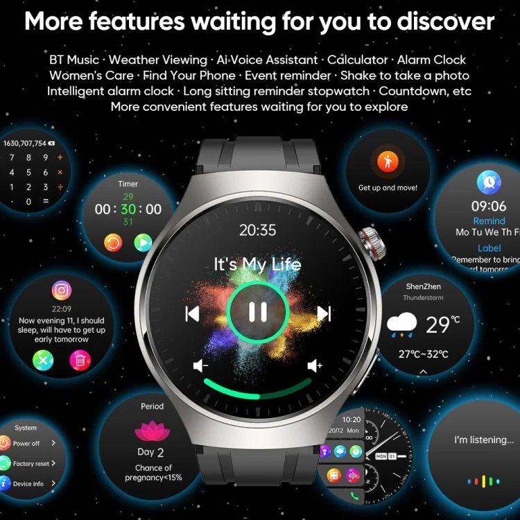 EDA0074068_B9.webp MT200 1.43 inch AMOLED IP67 Steel Band Smart Call Watch, Support ECG - Image 10