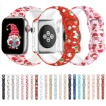 Christmas Pattern Butterfly Buckle Silicone Watch Band, For Apple Watch 42mm / 41mm / 40mm / 38mm - Image 2