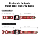 Christmas Pattern Butterfly Buckle Silicone Watch Band, For Apple Watch 42mm / 41mm / 40mm / 38mm - Image 3