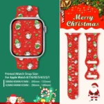 Christmas Pattern Butterfly Buckle Silicone Watch Band, For Apple Watch 42mm / 41mm / 40mm / 38mm - Image 5