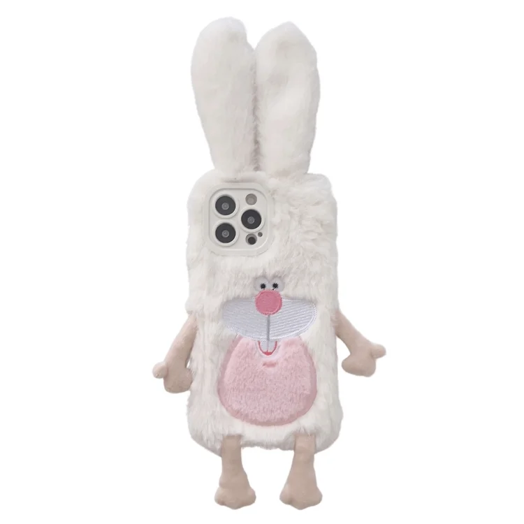 Cute Bucktooth Rabbit Plush TPU Phone Case, For iPhone 15 Pro Max, For iPhone 15 Pro, For iPhone 15 Plus, For iPhone 15, For iPhone 14 Plus, For iPhone 14, For iPhone 14 Pro, For iPhone 14 Pro Max...